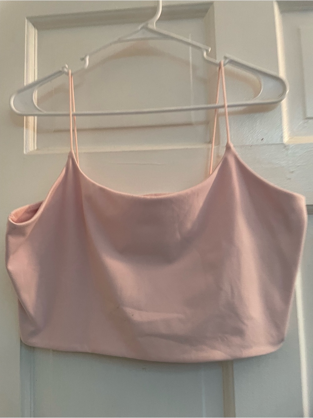 Light Pink garage Spaghetti Strap Crop Top